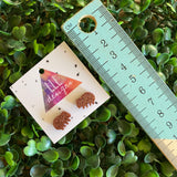 Wombat Earrings - Glitter Copper Wonderful Wally the Wombat Stud Earrings.