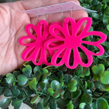 Hot Neon Pink - Happy Daisy Hoops - You can't help that Smile :) wearing these Fabulous Earrings.