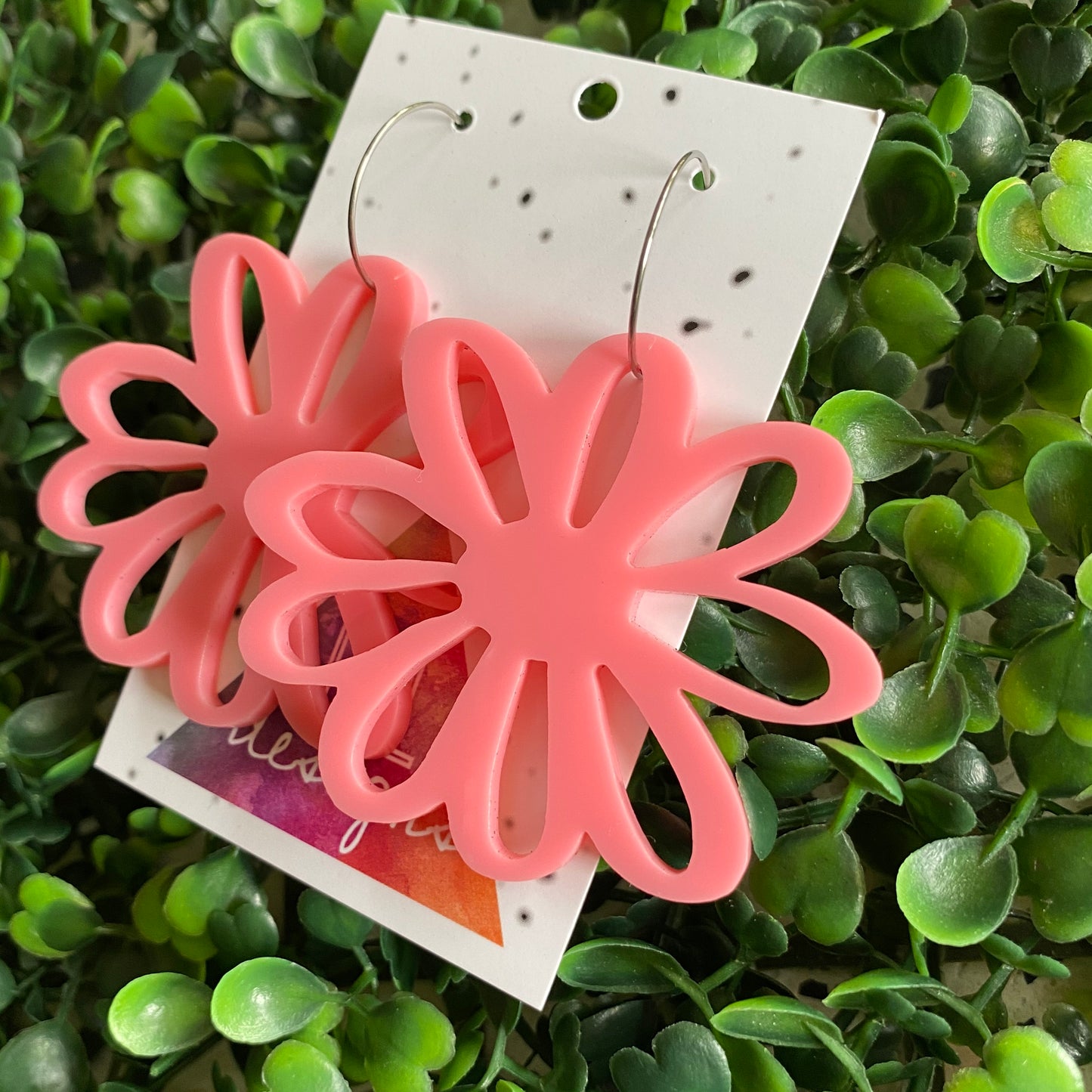 Perfect Pale Pink - Happy Daisy Hoops - You can't help that Smile :) wearing these Fabulous Earrings.
