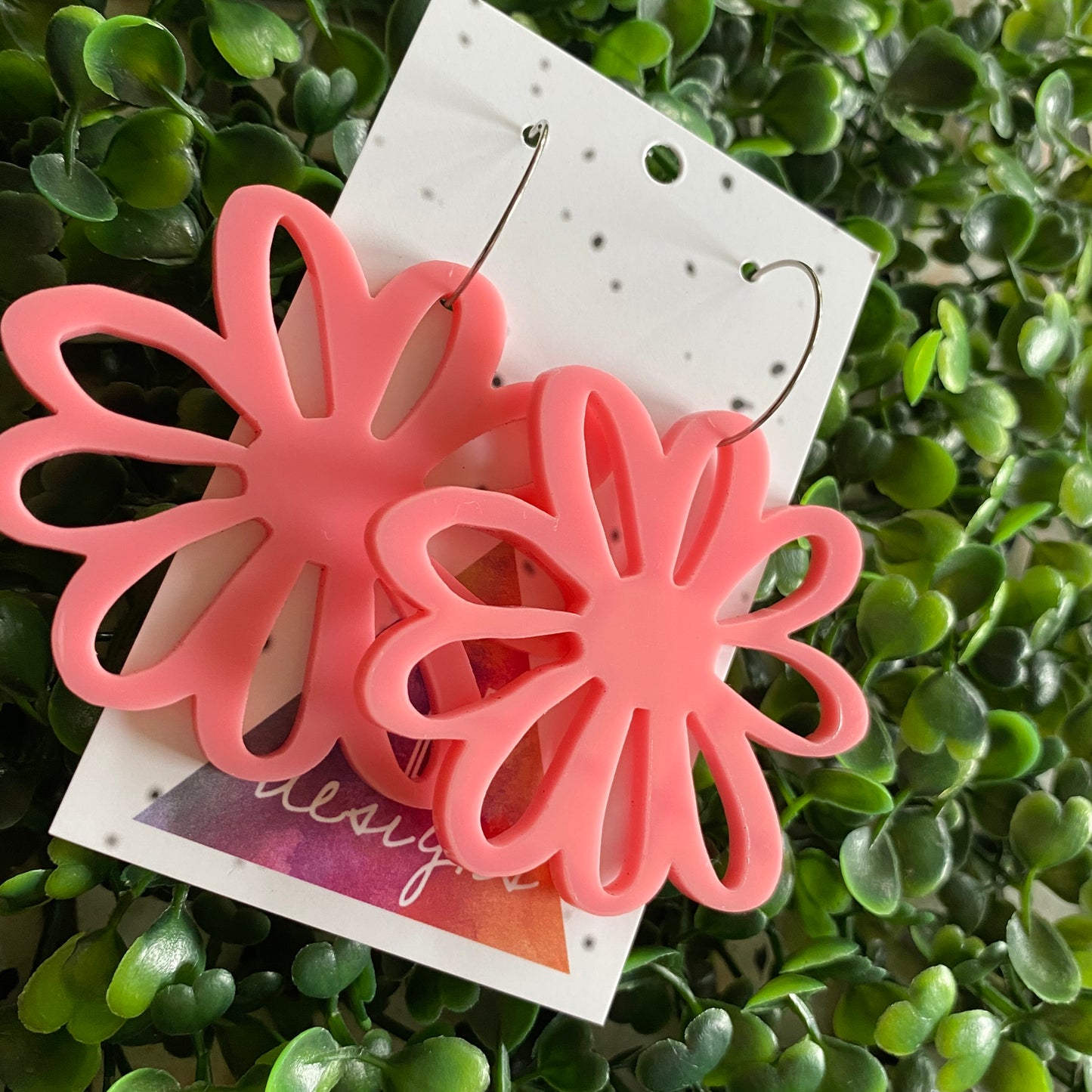 Perfect Pale Pink - Happy Daisy Hoops - You can't help that Smile :) wearing these Fabulous Earrings.