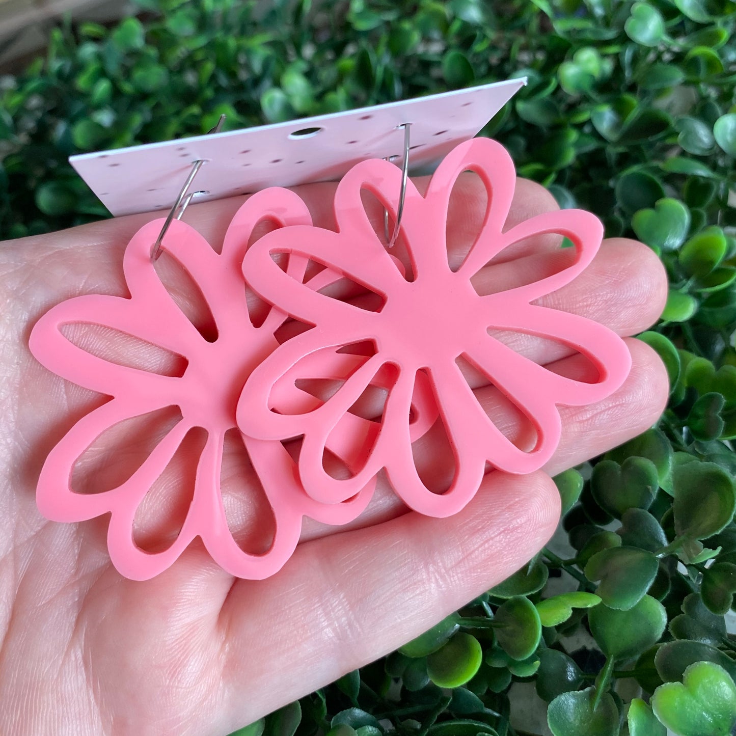 Perfect Pale Pink - Happy Daisy Hoops - You can't help that Smile :) wearing these Fabulous Earrings.