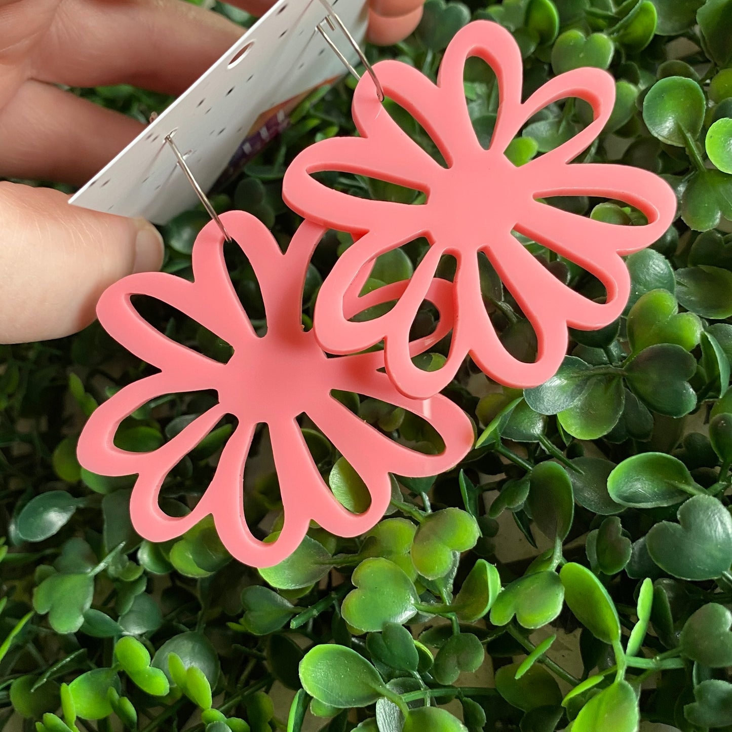 Perfect Pale Pink - Happy Daisy Hoops - You can't help that Smile :) wearing these Fabulous Earrings.
