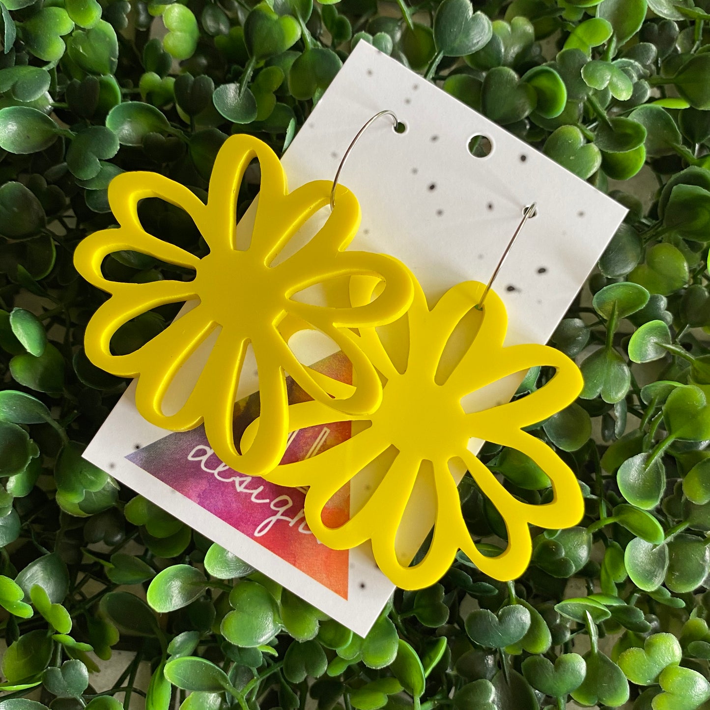 Sunshine Yellow - Happy Daisy Hoops - You can't help that Smile :) wearing these Fabulous Earrings.