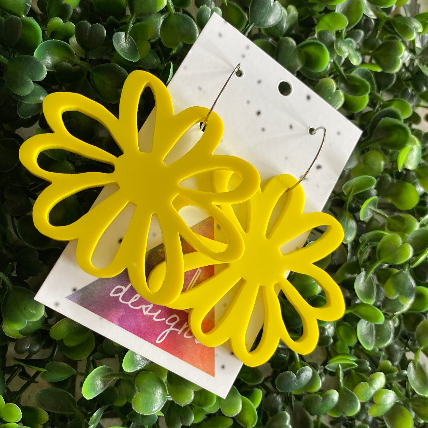 Sunshine Yellow - Happy Daisy Hoops - You can't help that Smile :) wearing these Fabulous Earrings.
