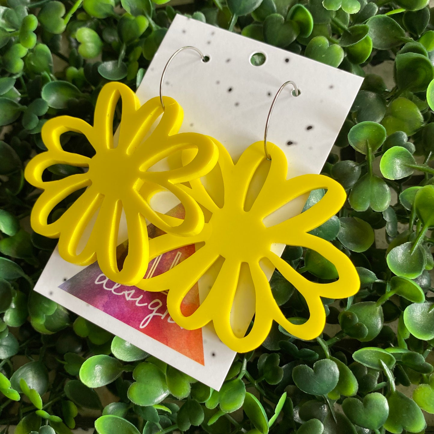 Sunshine Yellow - Happy Daisy Hoops - You can't help that Smile :) wearing these Fabulous Earrings.