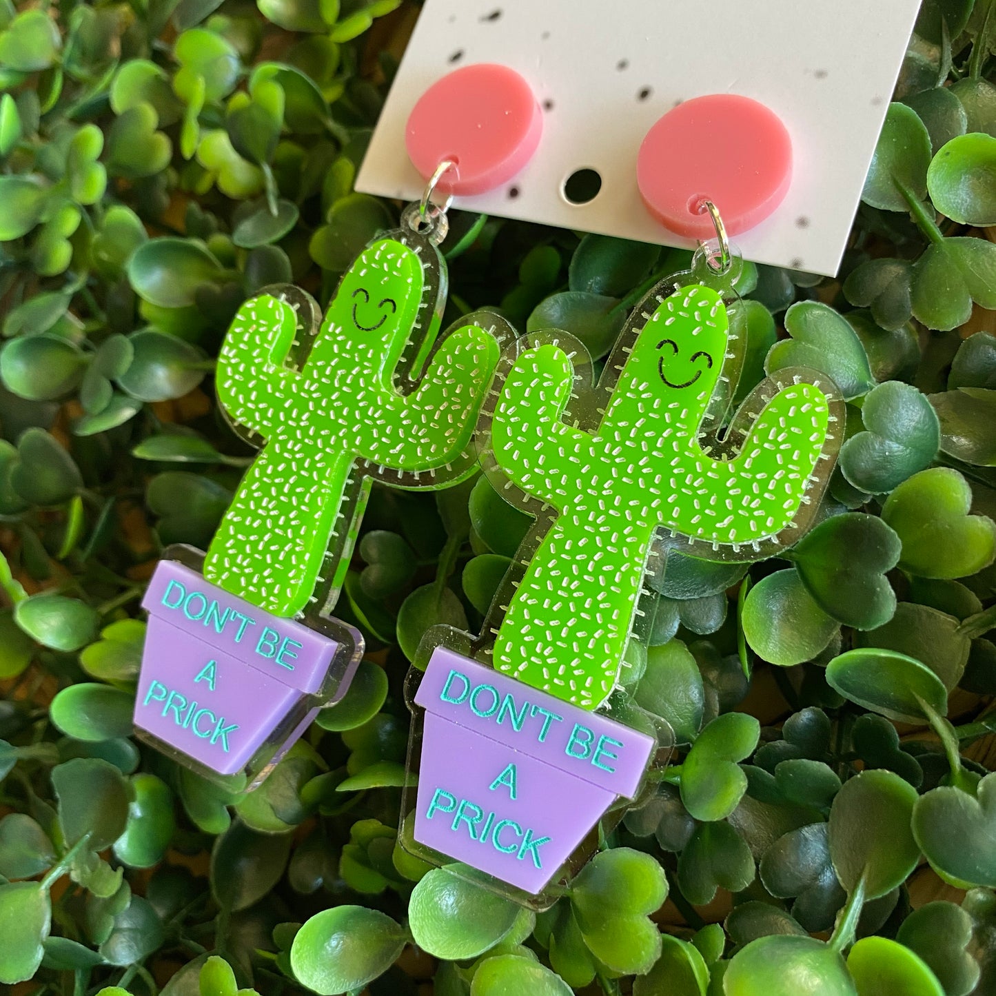 Don't be a Prick Cactus Dangles :) These Cheeky little Guys will Absolutely put a Smile on your dial!
