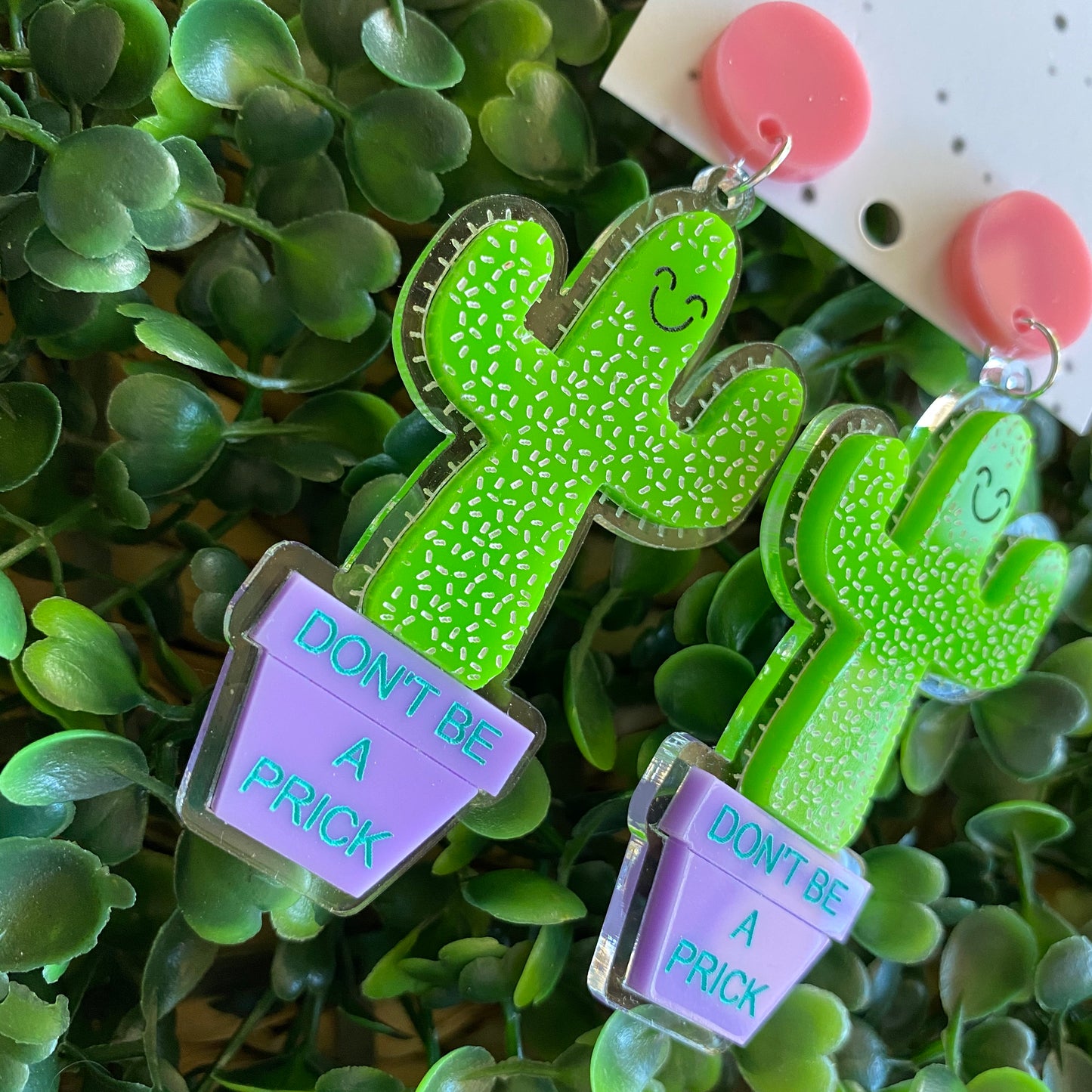 Don't be a Prick Cactus Dangles :) These Cheeky little Guys will Absolutely put a Smile on your dial!