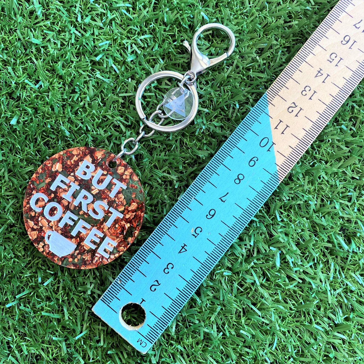 "BUT FIRST COFFEE" Statement Acrylic Keyring.