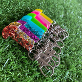 Trolley Keys - Colourful Acrylic Trolley Keys on Lobster Clasps with Swivels.