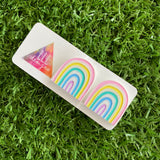 Rainbow Earrings - Hand Painted Acrylic Pastel Statement Stud Earrings - A Gorgeous Soft Little Rainbow Delight :)