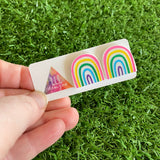 Rainbow Earrings - Hand Painted Acrylic Cute Style Rainbow Statement Stud Earrings - A Cute Little Slice of Rainbow Heaven :)