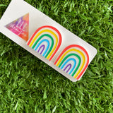 Rainbow Earrings - Hand Painted Acrylic Classic Rainbow Statement Stud Earrings - A Classic Rainbow that is sure to bring a smile to your face :)