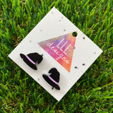 Hand Painted Witch's Hat Stud Earrings - Cute and Fabulous!