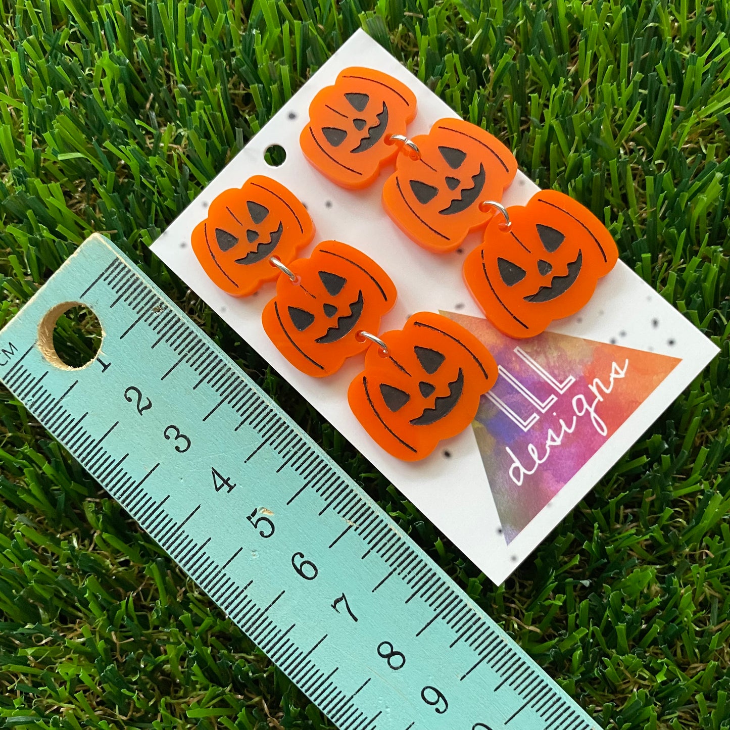 3 piece Pumpkin/Jack O Lantern Dangle Earrings - Halloween on Point!