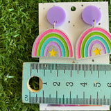 Rainbow Earrings - Star Delight Rainbow Dangle Earrings - Magic for your Lobes :) - Small Size