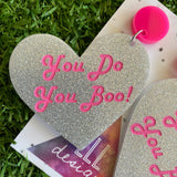 Love Heart Dangle Earrings - You Do You Boo! Glitter Statement Dangles - These Babes just scream I am ME! AND I am FABULOUS! And SO ARE YOU!!!!!