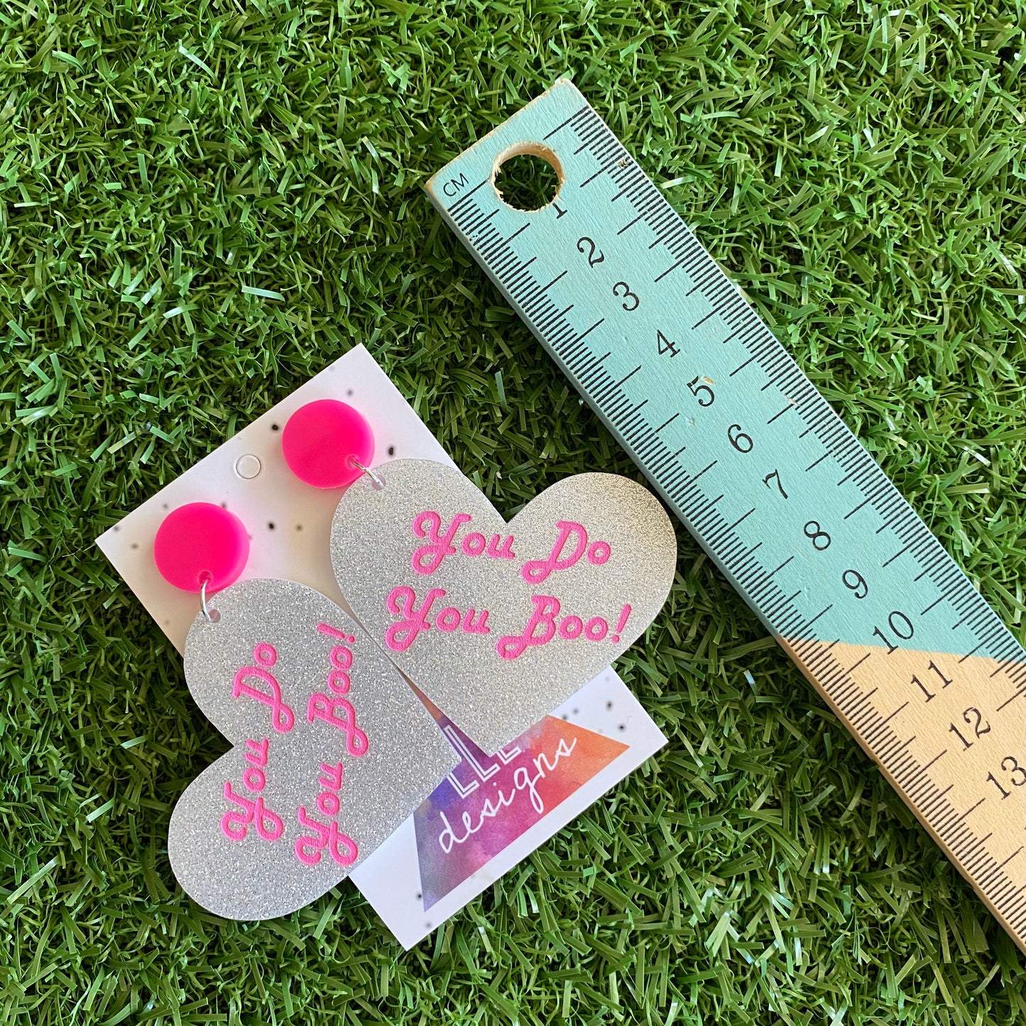 Love Heart Dangle Earrings - You Do You Boo! Glitter Statement Dangles - These Babes just scream I am ME! AND I am FABULOUS! And SO ARE YOU!!!!!