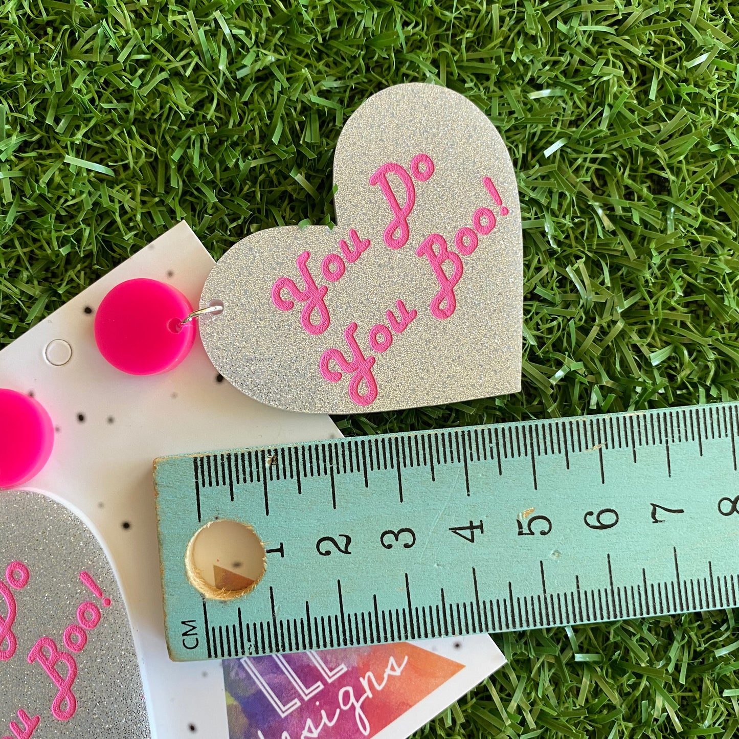Love Heart Dangle Earrings - You Do You Boo! Glitter Statement Dangles - These Babes just scream I am ME! AND I am FABULOUS! And SO ARE YOU!!!!!