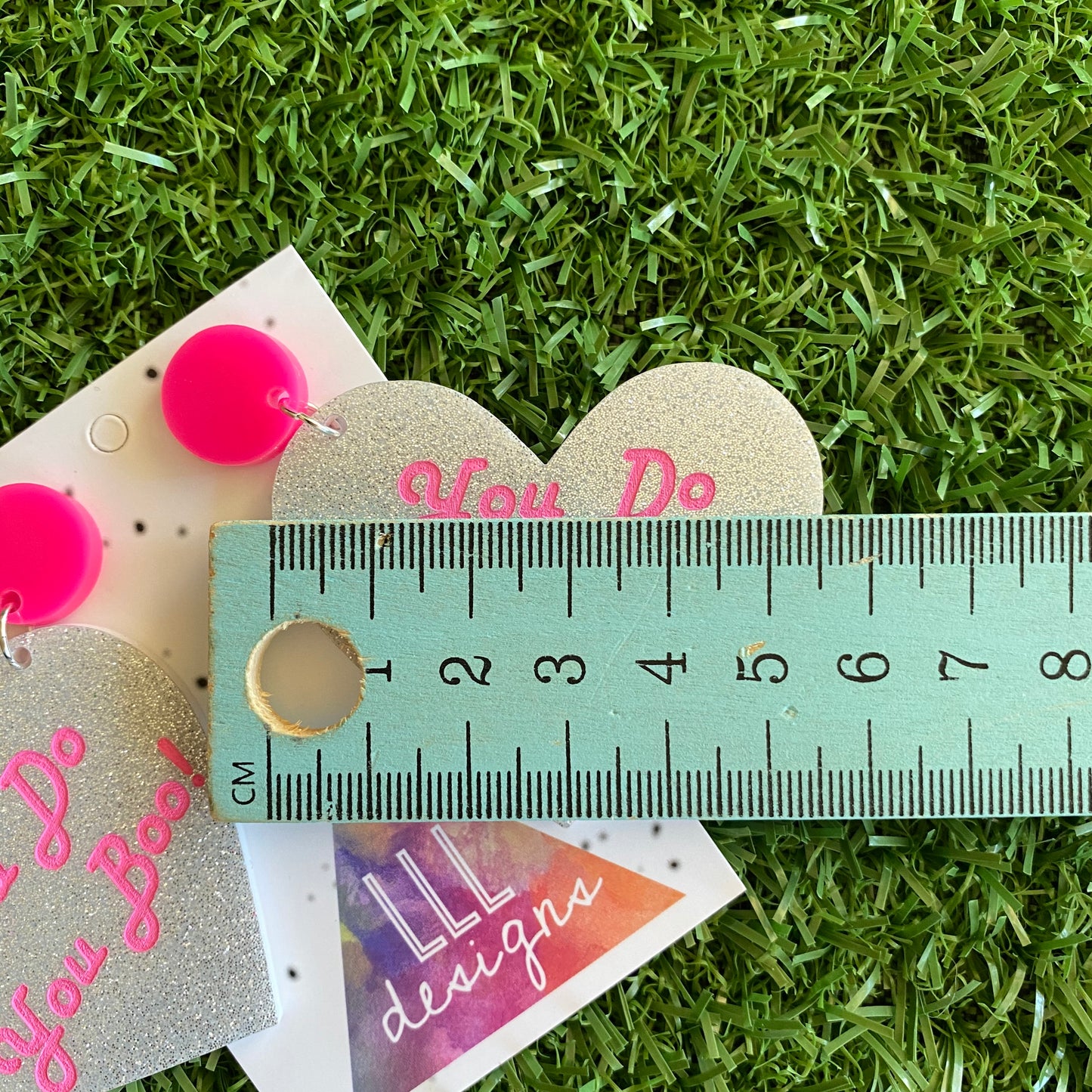 Love Heart Dangle Earrings - You Do You Boo! Glitter Statement Dangles - These Babes just scream I am ME! AND I am FABULOUS! And SO ARE YOU!!!!!