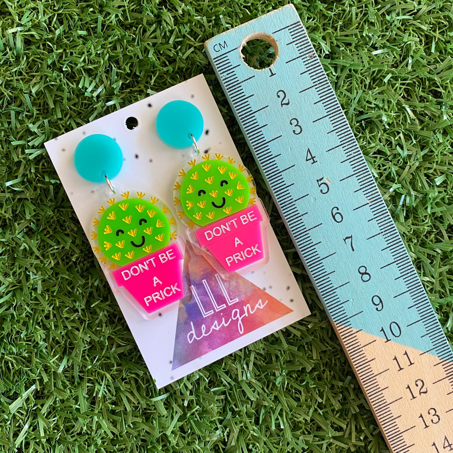 Cactus Earrings - Don't be a Prick Cactus Dangles 2.0 ;) These Cheeky little Guys will Absolutely put a Smile on your dial! (Short version)
