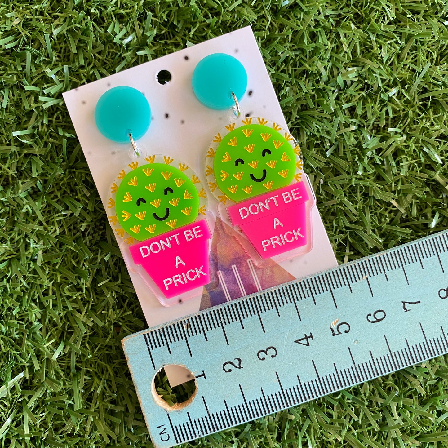 Cactus Earrings - Don't be a Prick Cactus Dangles 2.0 ;) These Cheeky little Guys will Absolutely put a Smile on your dial! (Short version)