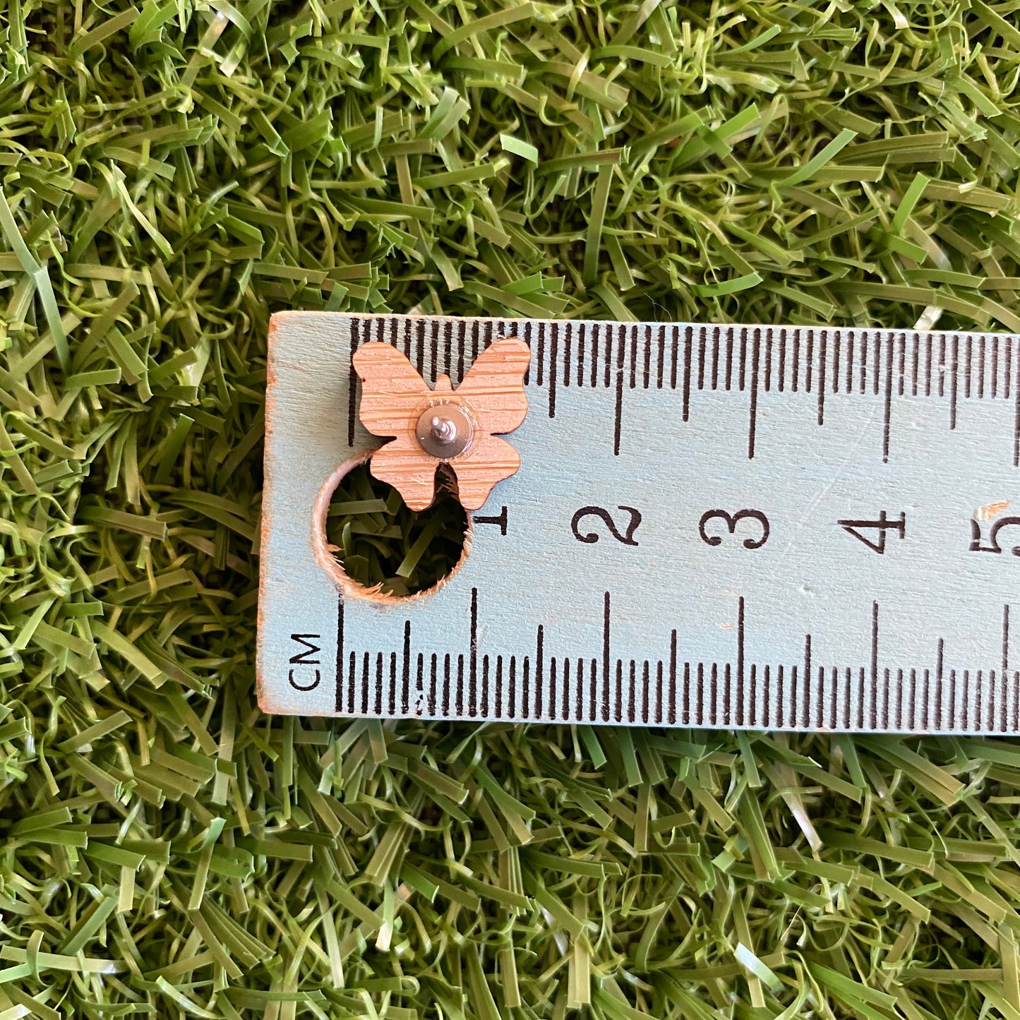 Butterfly Earrings - Itty Bitty Hand Painted Bamboo Butterfly Stud Earrings - In Lavender.