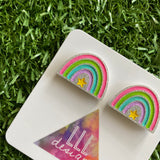 Rainbow Earrings - Star Delight Rainbow Statement Studs - Magic for your Lobes :)