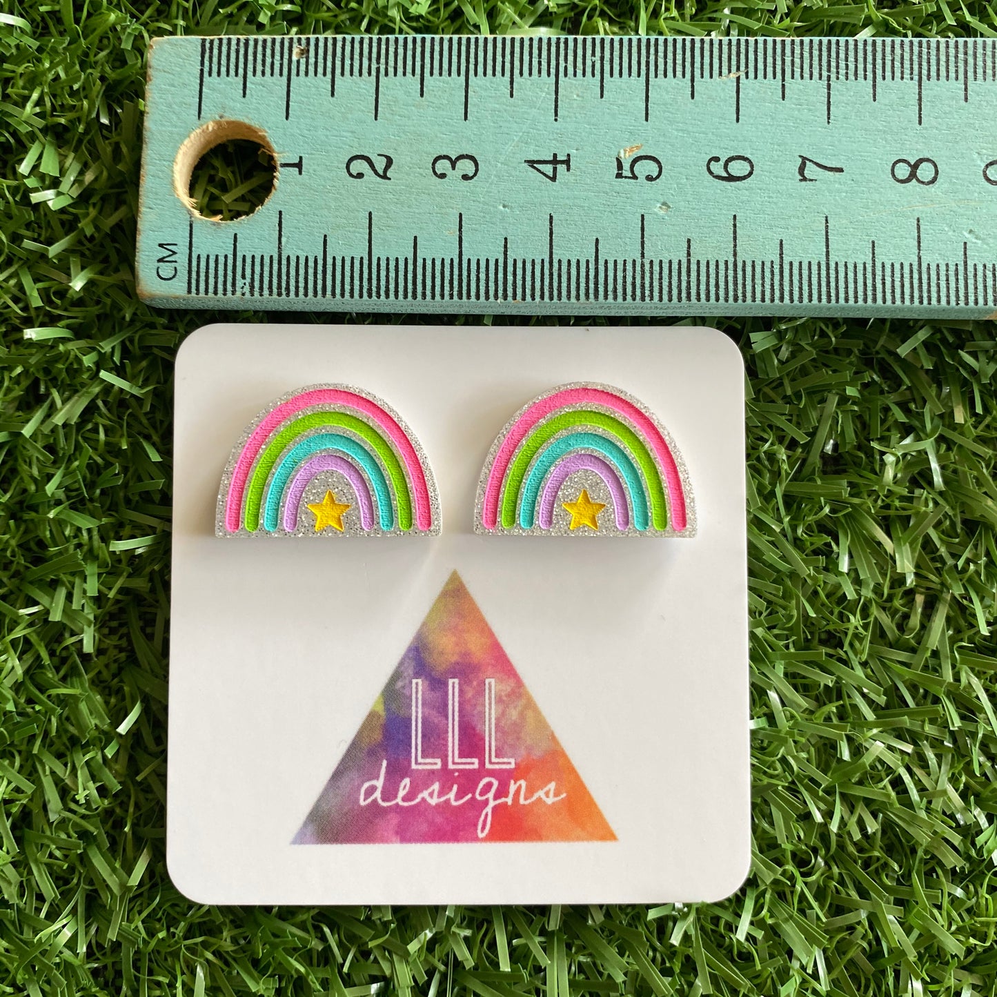 Rainbow Earrings - Star Delight Rainbow Statement Studs - Magic for your Lobes :)