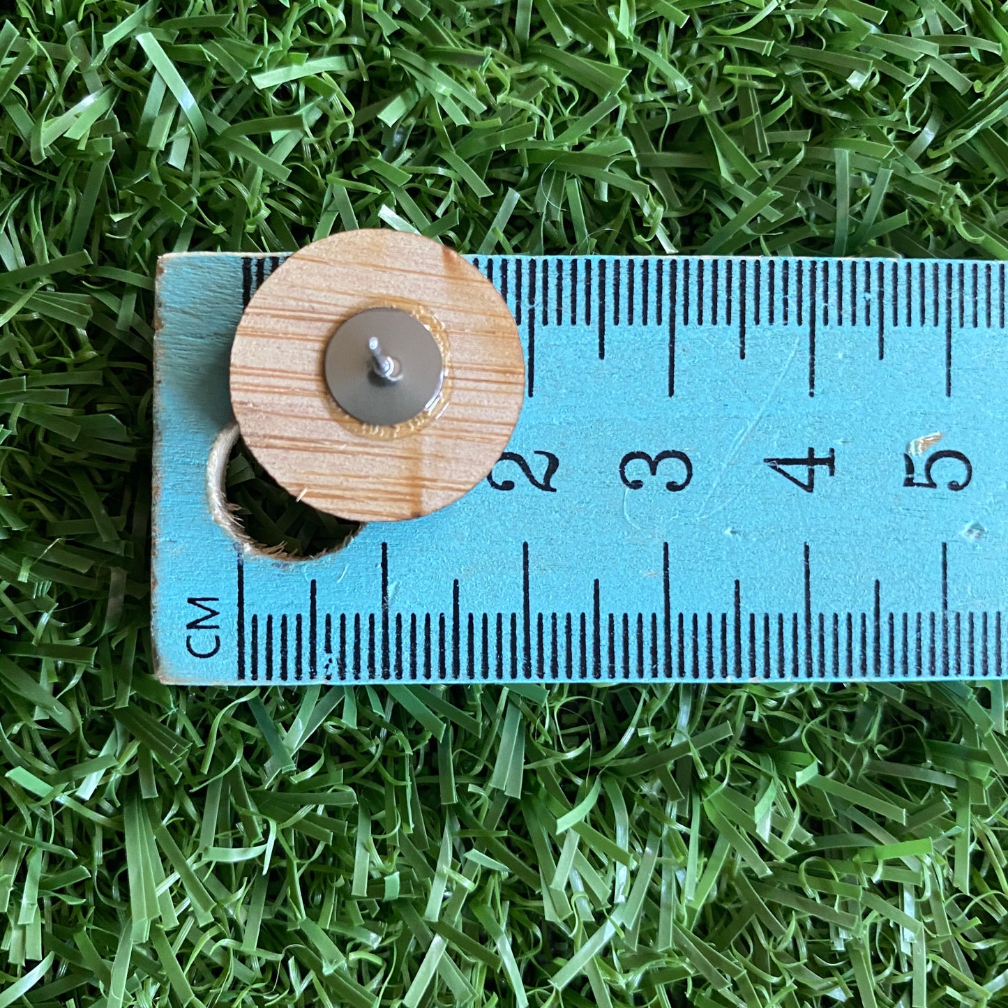 Statement Size - Silver Leopard Print Stud Earrings - Hand Painted Mint and Silver Leopard Print Earrings - Bamboo Studs - One of a Kind.