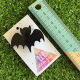 Bat Brooch - Glitter Black Bat Brooch - Laser Cut Acrylic Bat Brooch.