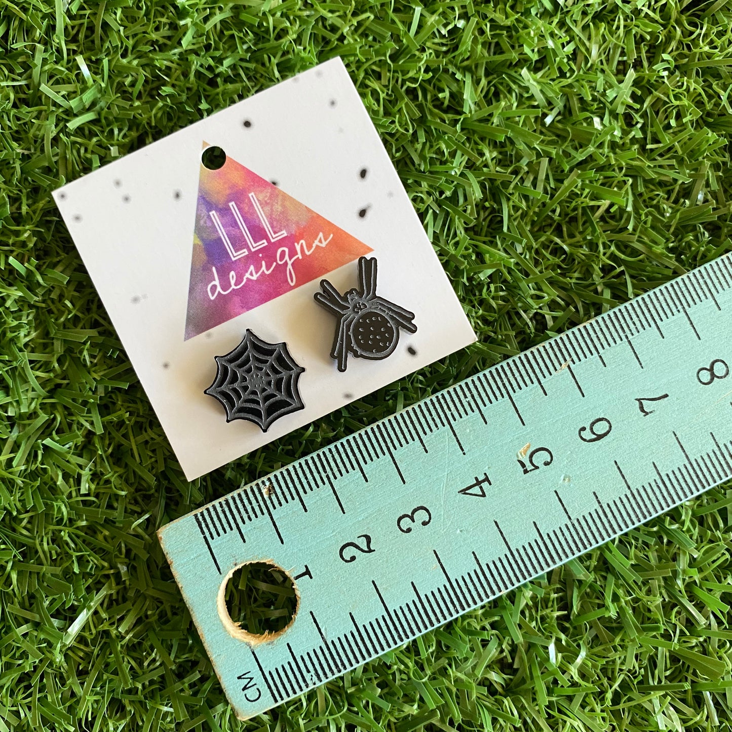 Spider Earrings - Spider Web Earrings - Black Widow Mis Match Spider Earrings. Detailed Laser Etched Spider and Web Earrings.