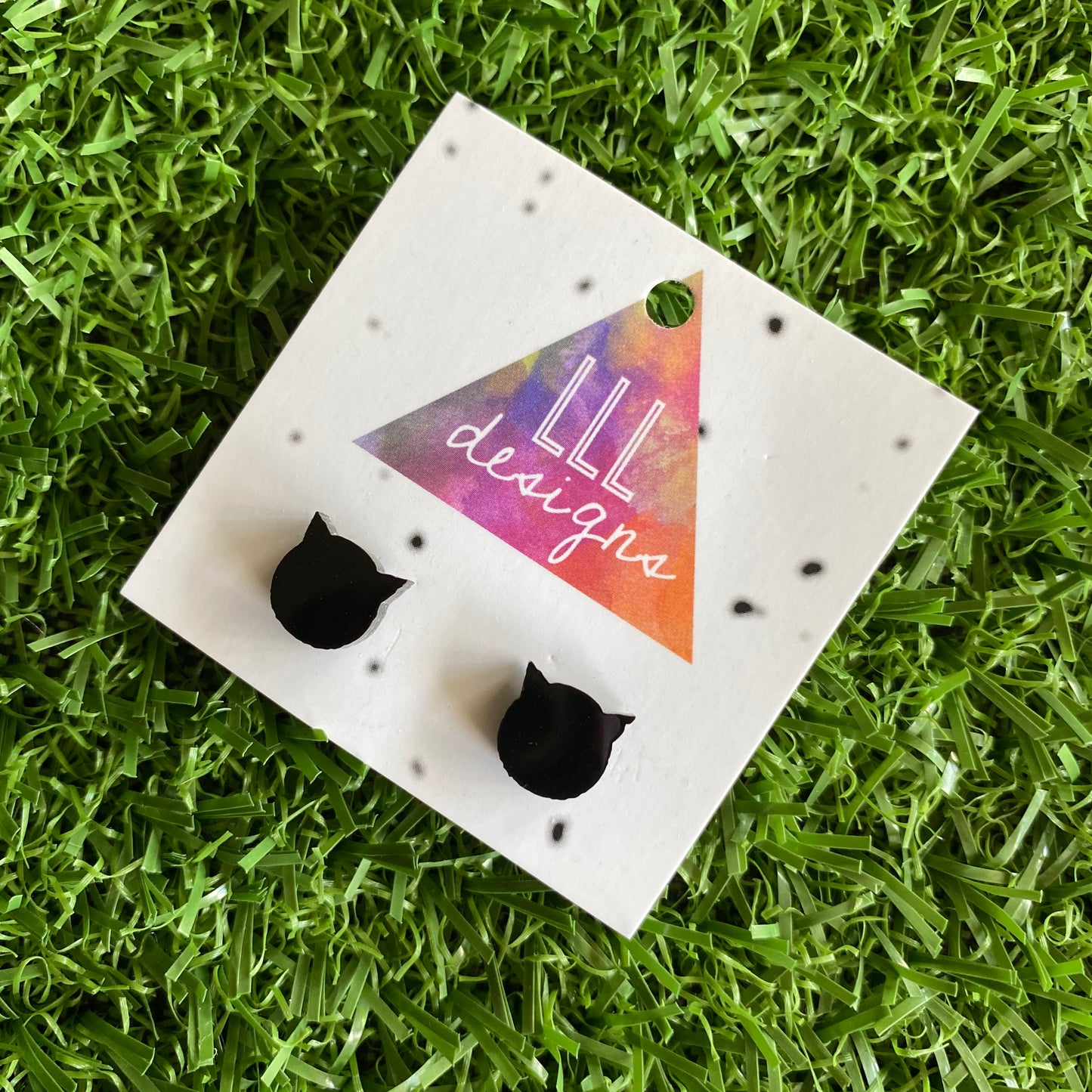 Crazy Cute Cat Face Earrings. Black Cat Earrings. Crazy Cat Lady. Cats Rock. Cats Rule. Life's too short to wear boring Jewellery.