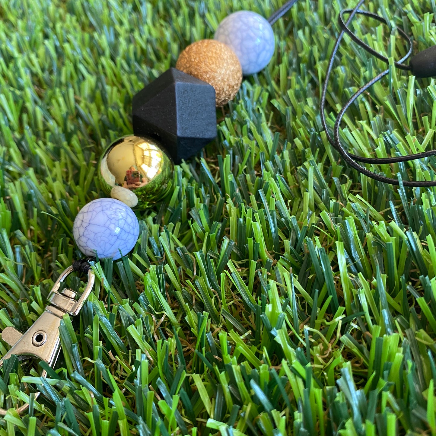Lanyard - ID Holder - Designer Lanyard, featuring Gold and Marble tones. Style B