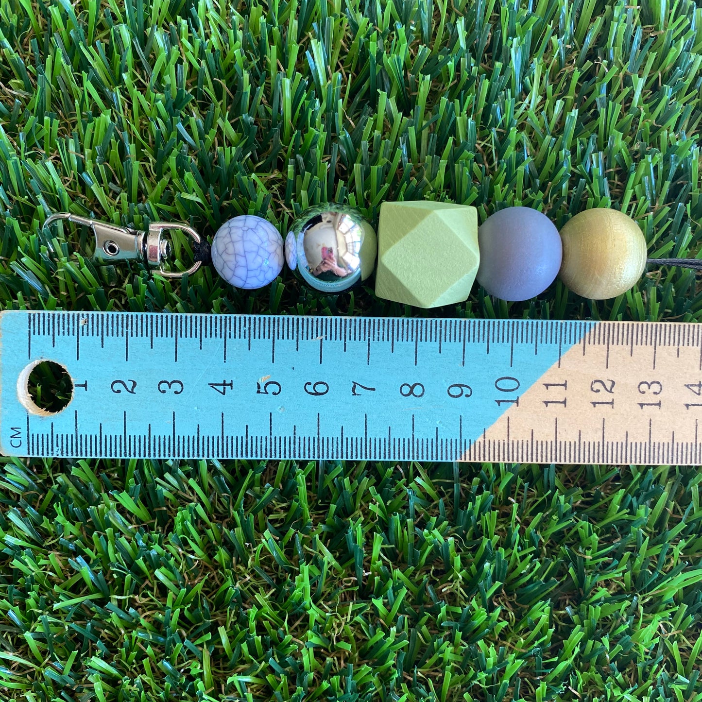 Lanyard - ID Holder - Designer Lanyard, featuring Light Green, Grey, Gold, Silver and Marble Tones. Style G