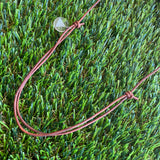 Leather Beaded Necklace - Handmade Lightweight Designer Necklace Made with Adjustable Sliding Knots - Featuring Black, Navy, Gold and Marble Accents.