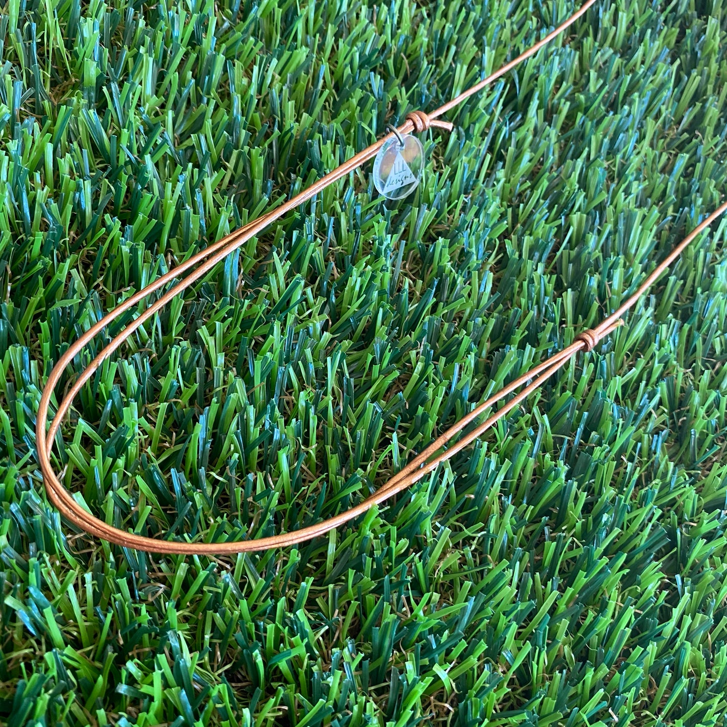 Leather Beaded Necklace - Handmade Lightweight Designer Necklace Made with Adjustable Sliding Knots - Featuring Gold, Marble, Crackle Gold, Timber and Foiled Accents.