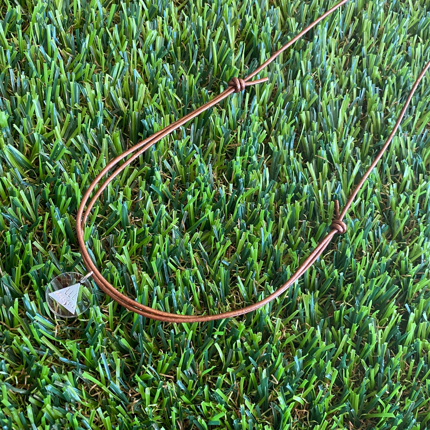 Leather Beaded Necklace - Handmade Lightweight Designer Necklace Made with Adjustable Sliding Knots - Featuring Silver, White, Marble and Timber Accents.
