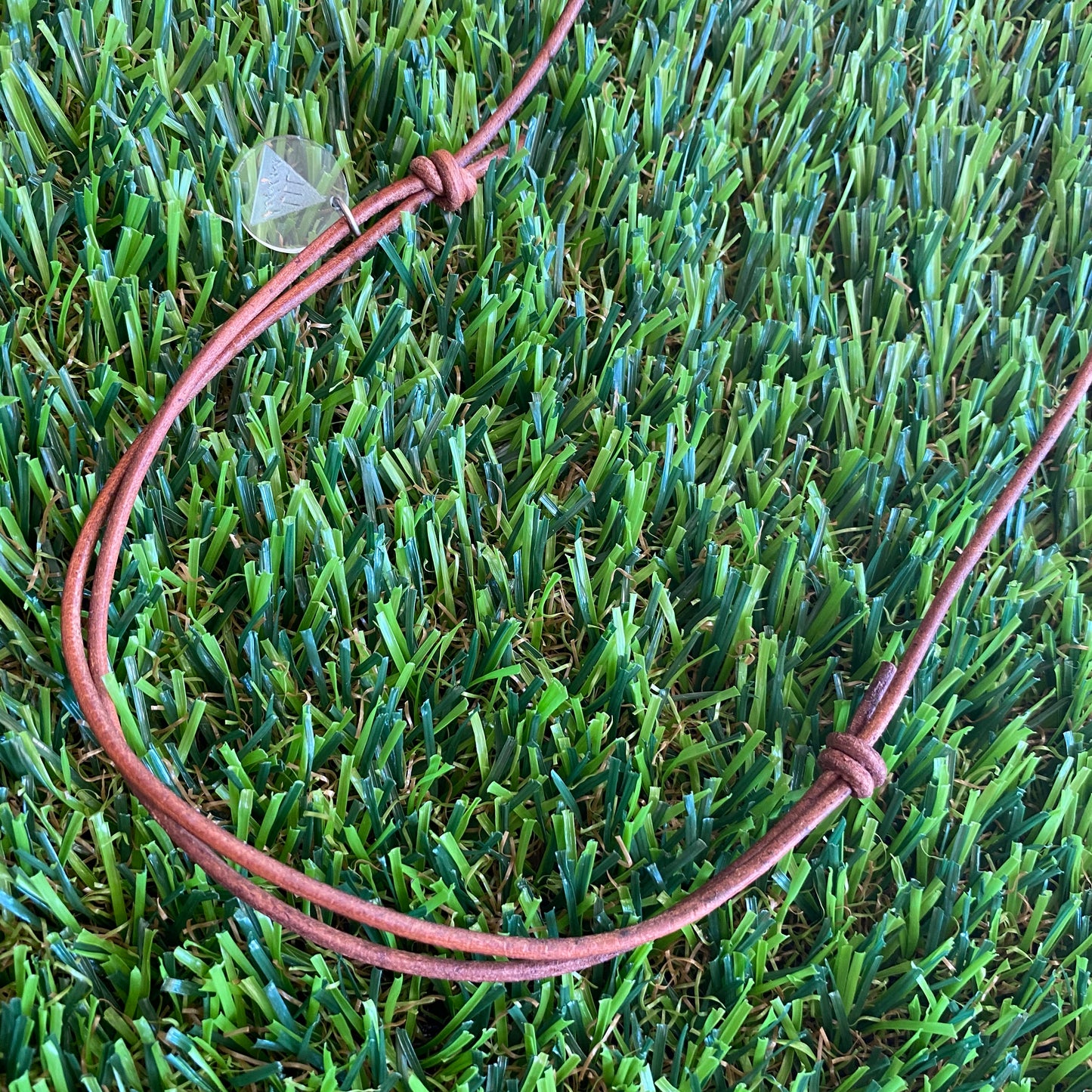 Leather Beaded Necklace - Handmade Lightweight Designer Necklace Made with Adjustable Sliding Knots - Featuring Timber, Grey, Mable and Granite Accents.