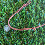 Leather Beaded Necklace - Handmade Lightweight Designer Necklace Made with Adjustable Sliding Knots - Featuring Timber and Black Beads with a hint of White.