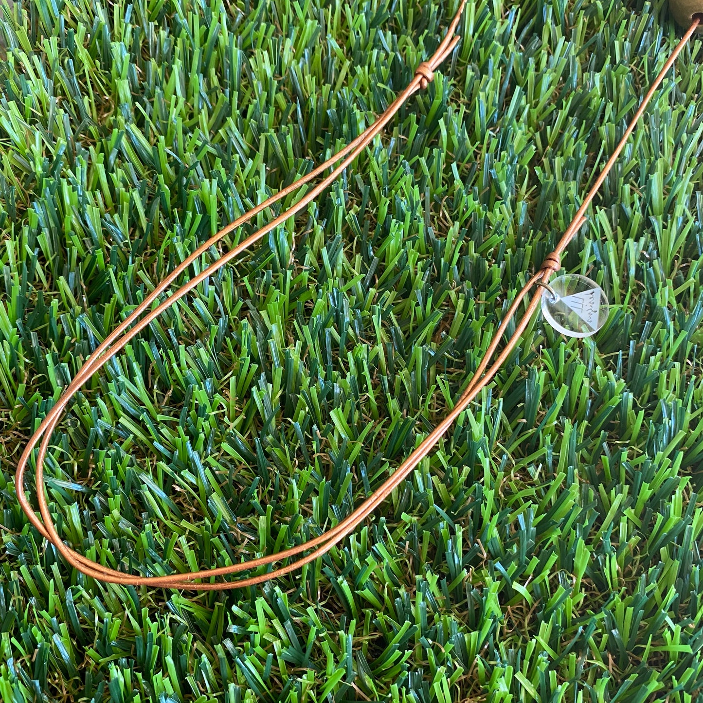 Leather Beaded Necklace - Handmade Lightweight Designer Necklace Made with Adjustable Sliding Knots - Featuring Navy, Rose Gold, Timber, Grey, Marble and Gold Accents.