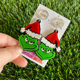 Grinch Christmas Dangle Earrings - Perfect for those who aren't into Christmas...LOL!