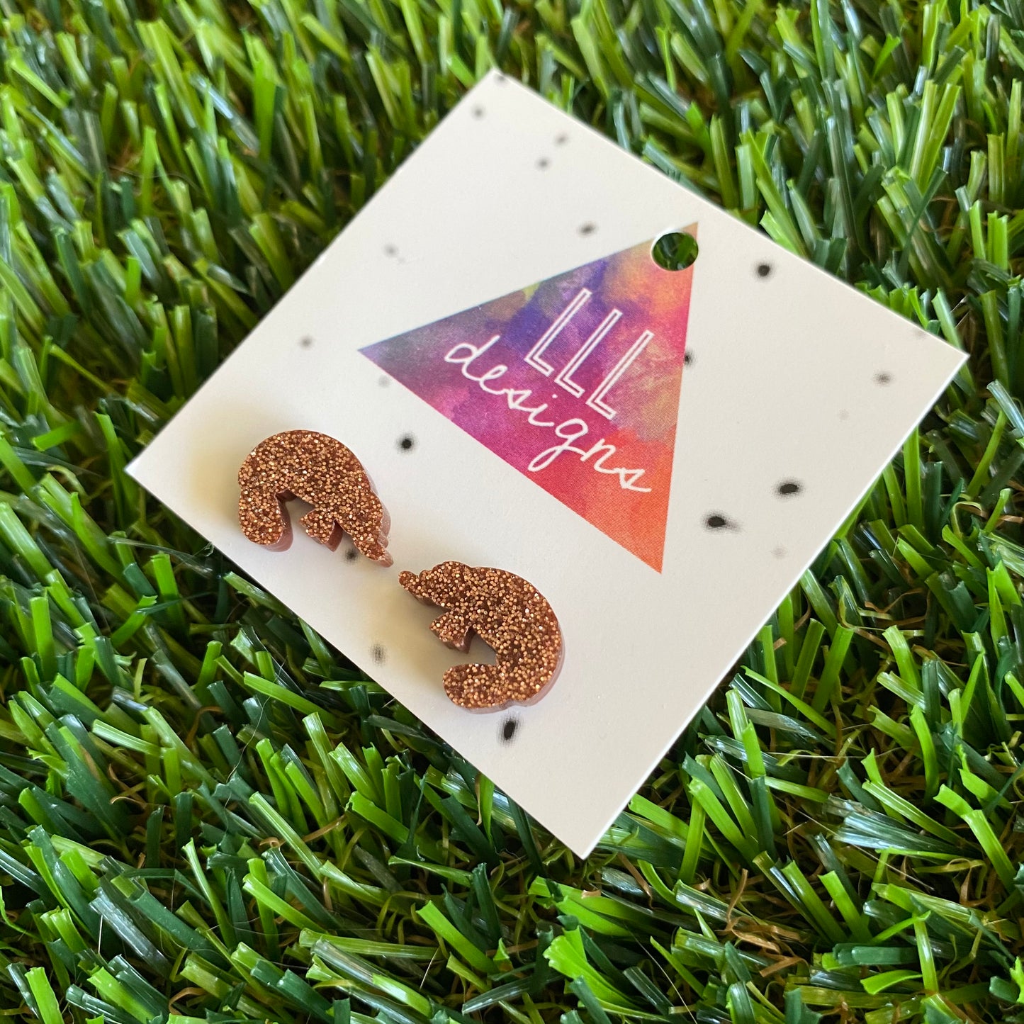 Platypus Stud Earrings - Glitter Copper Acrylic Australian Platypus Stud Earrings.