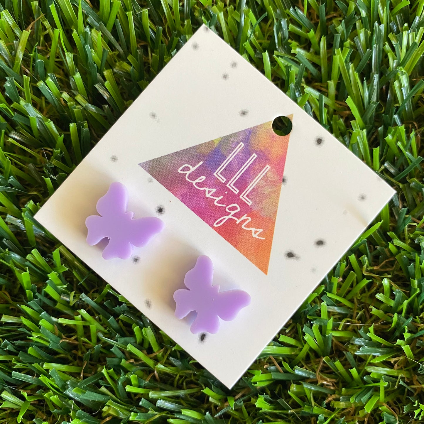 Butterfly Stud Earrings - Lavender Acrylic Butterfly Stud Earrings - The Perfect Little POP of Colour!