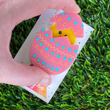 Easter Egg with Chick Pop-Up Brooch - Pink, Detailed Hand Painted Patterned Easter Egg.