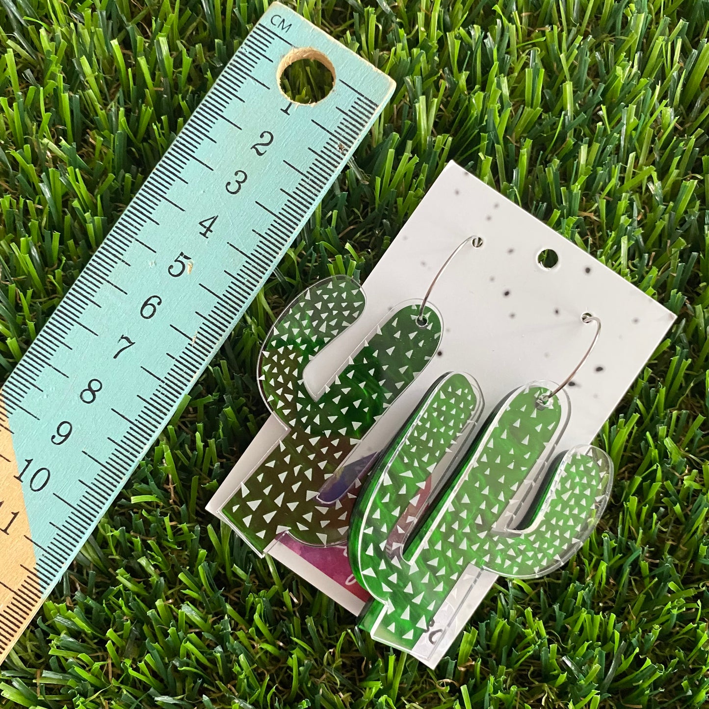 Desert Cactus Earrings - Double Layered Acrylic Hoop Dangle Earrings - Can be worn 3 ways!