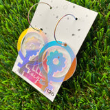 Femme Iridescent Hoop Dangle Earrings - Groovy Baby!!!