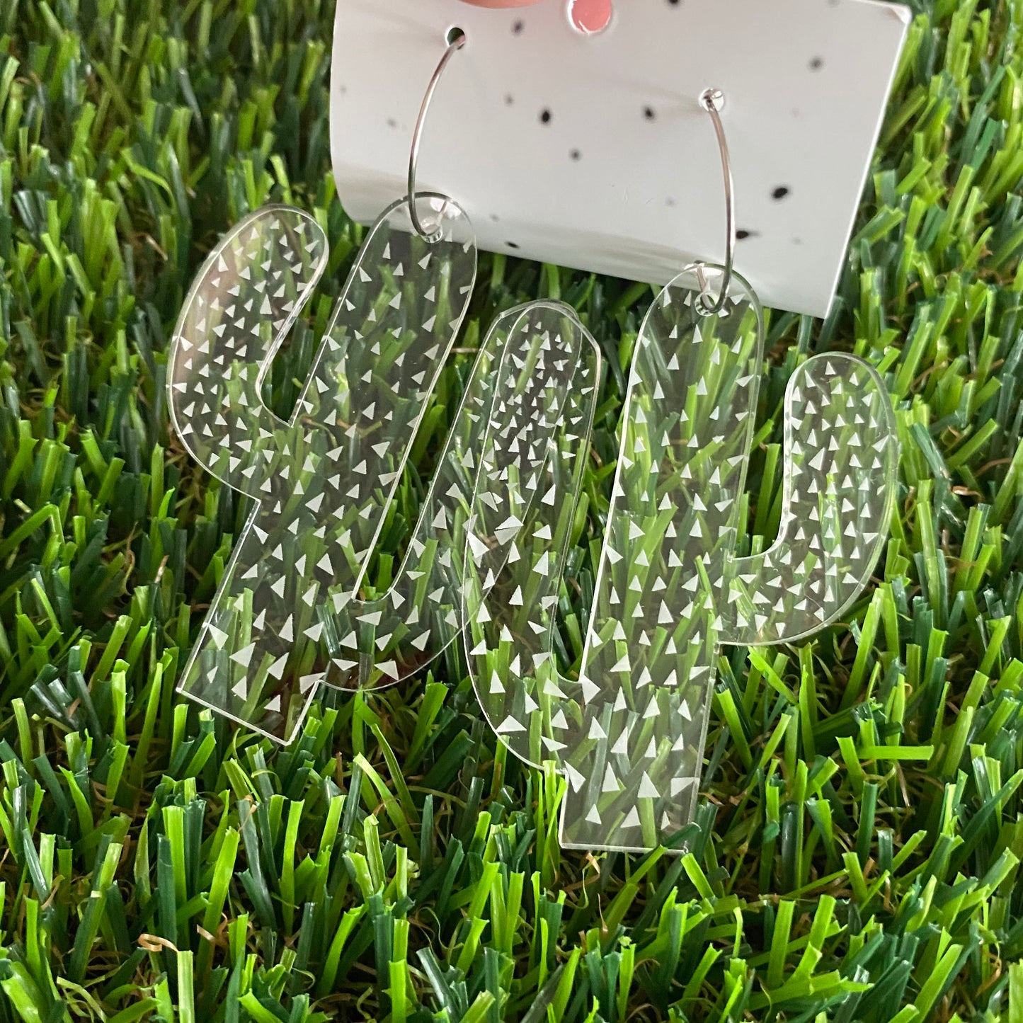 Desert Cactus Earrings - Double Layered Acrylic Hoop Dangle Earrings - Can be worn 3 ways!