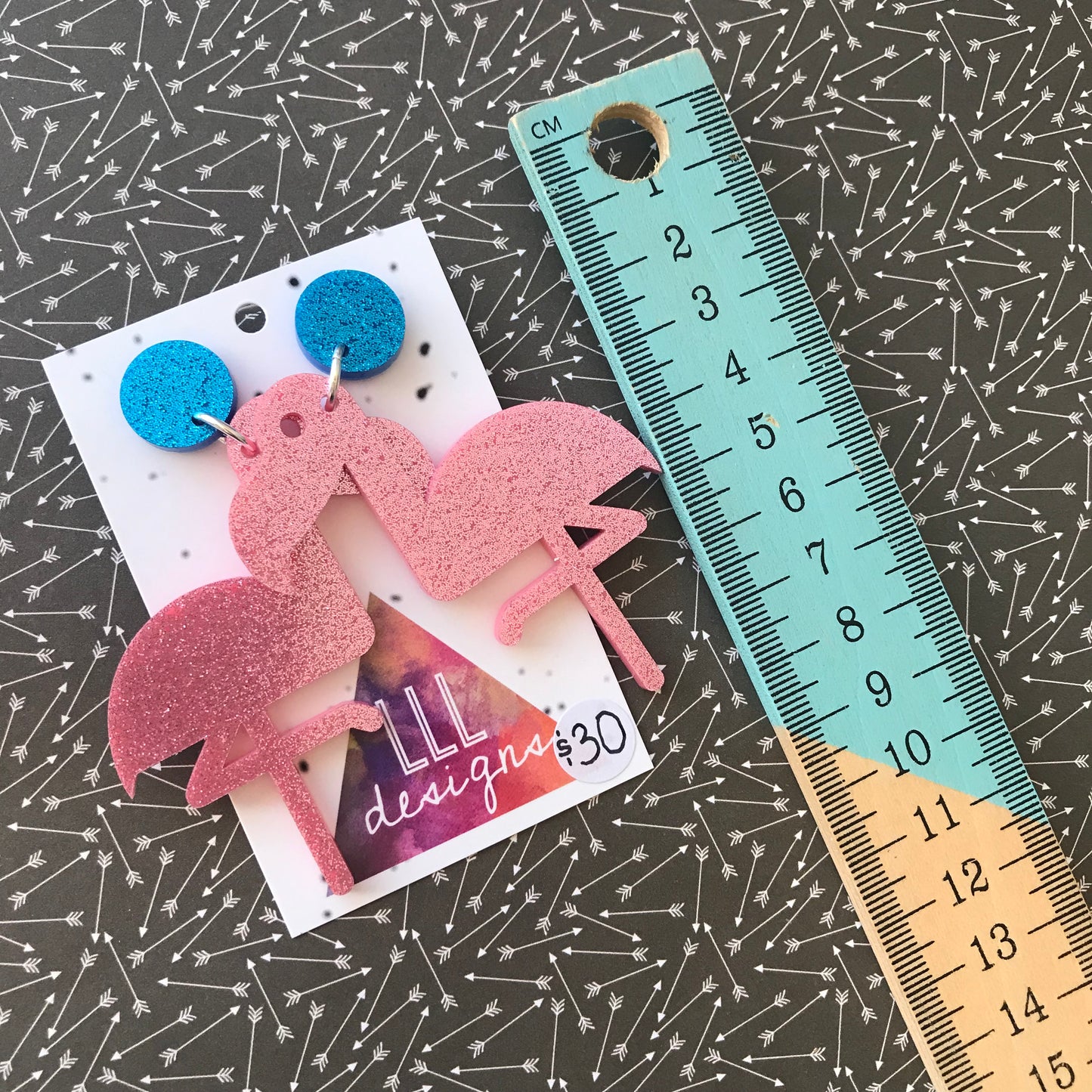 Mega Size Totes Tropical Statement Dangles. Flamingo Awesomeness.