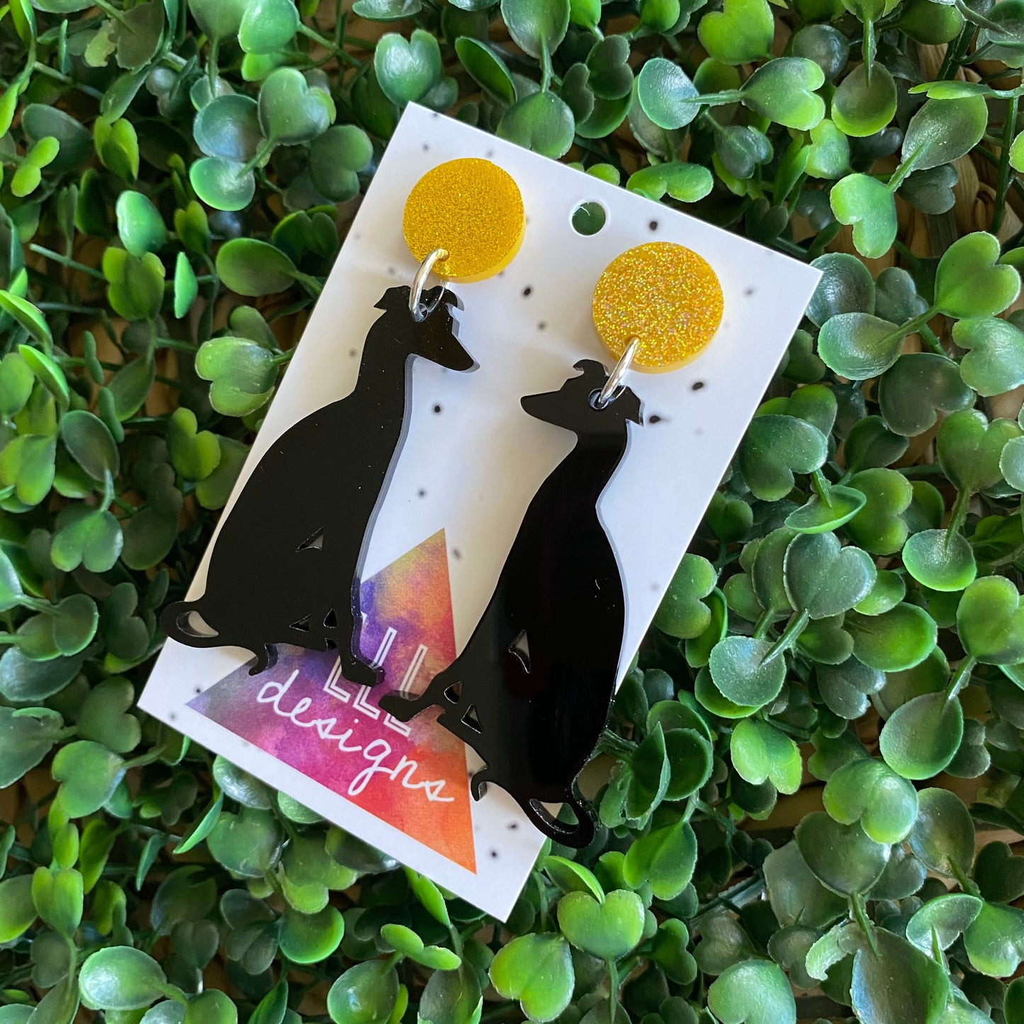 Graceful Greyhound Dangle Earrings.