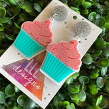 Creamy Dreamy CupCake Statement Dangle Earrings - Available in 2 Stunning Colour Options.